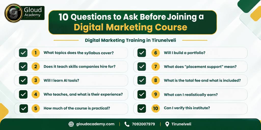 10 Question to ask before joining digital marketing course